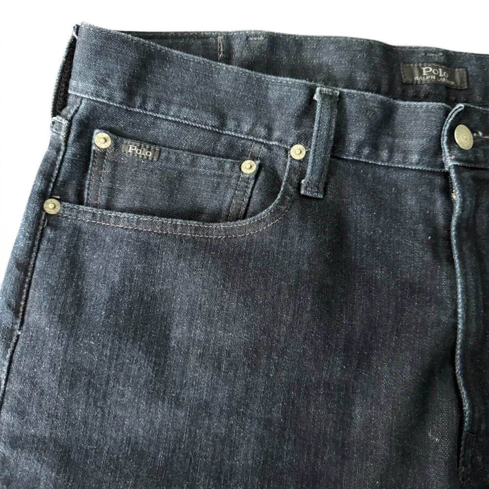 Polo Ralph Lauren Sullivan Slim Jeans Men 36x30 Dark Wash Stretch Denim Distress